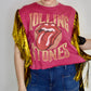 Rolling Stones Pink Red OG Tinsel Fringe Top with Side Bows