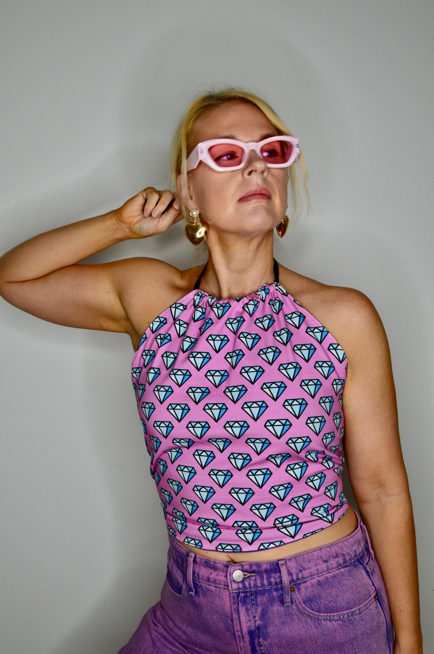 Guns N' Roses & Pink Diamond Reversible Halter Top