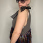 Pink Floyd Dark Side Dark Grey Tinsel Fringe Halter Top